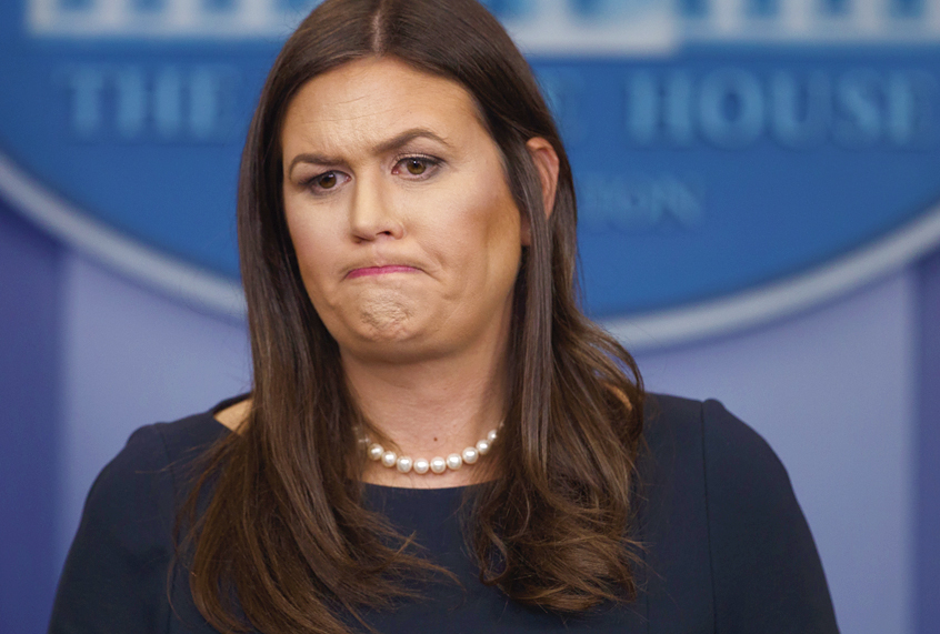 Sarah Huckabee Sanders stumbles trying to spin Trump’s terror hypocrisy