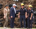 Trump tours Texas flood damage as disaster tests vow to shutter Fema